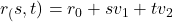  r_(s,t)= r_0+sv_1+tv_2 